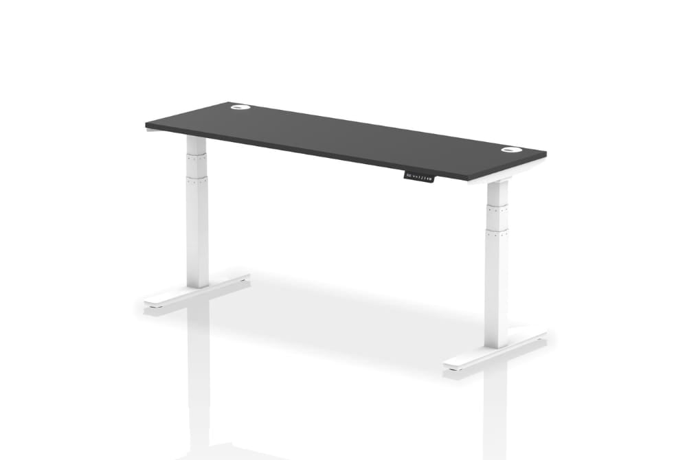 Air Height Adjustable Black Series Slimline Desk with Cable Ports