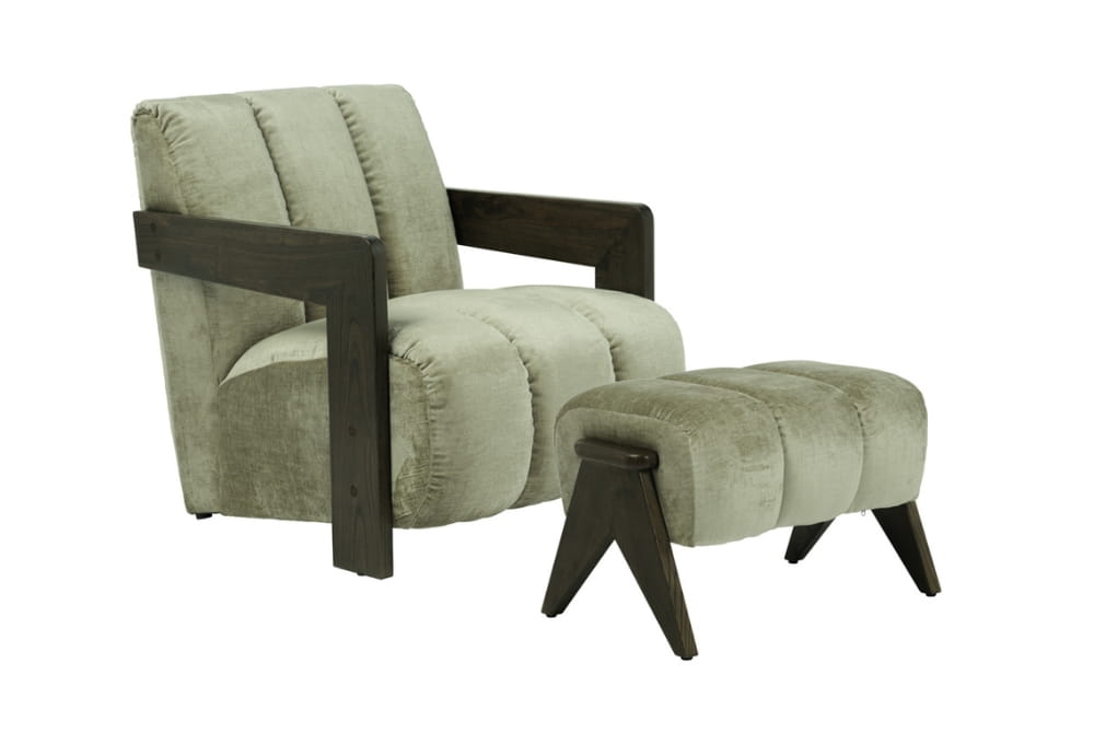 Hudson Dusty Sage Chair with optional Foot Stool