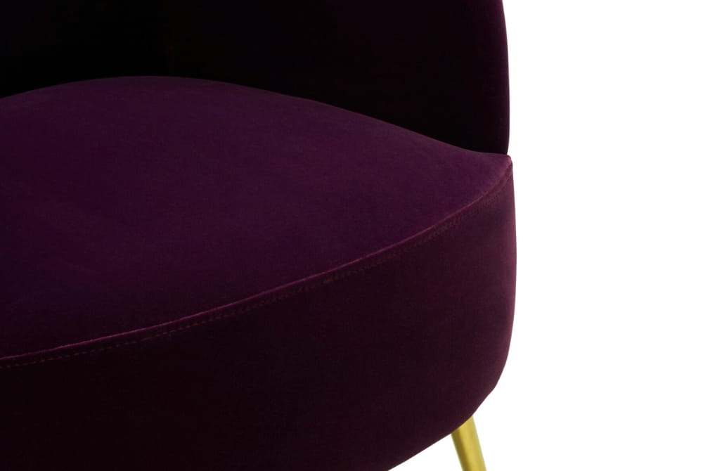 Manhattan Purple Velvet Curved Accent Chair