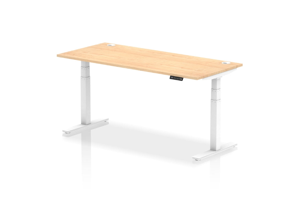 Air Height Adjustable Maple Desk With Cable Ports