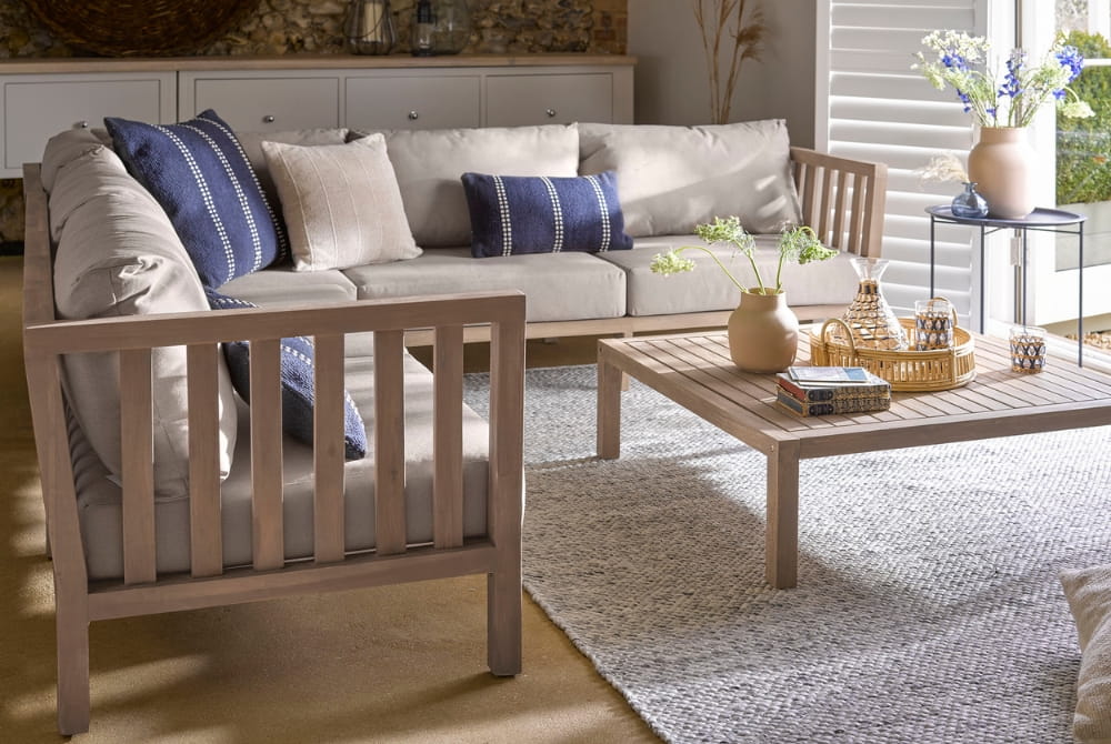 Porthallow Corner Sofa Set - Acacia Wood Natural