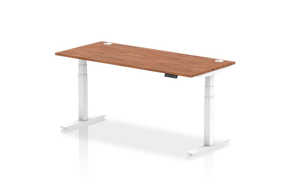 Air Height Adjustable Walnut Desk With Cable Ports