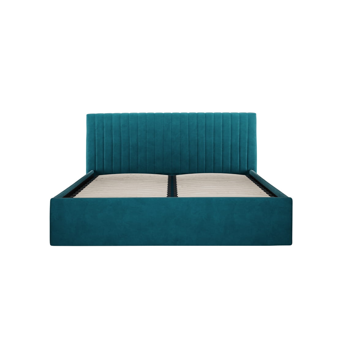 Berlin Teal Upholstered Ottoman Double Bed