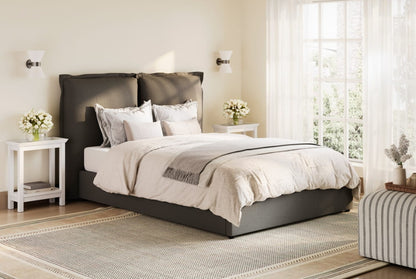 Sunday Deep Grey Upholstered King Bed