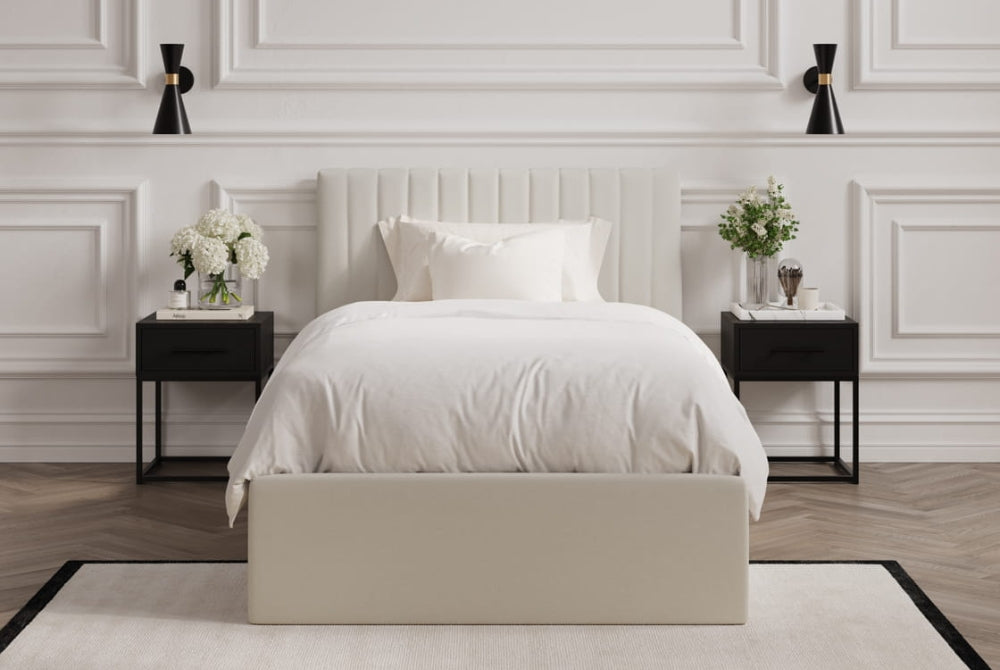 Berlin Milk Upholstered Ottoman Bed