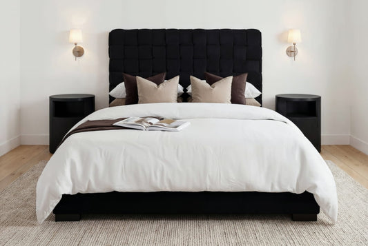 Pasadena Black Upholstered Double Bed