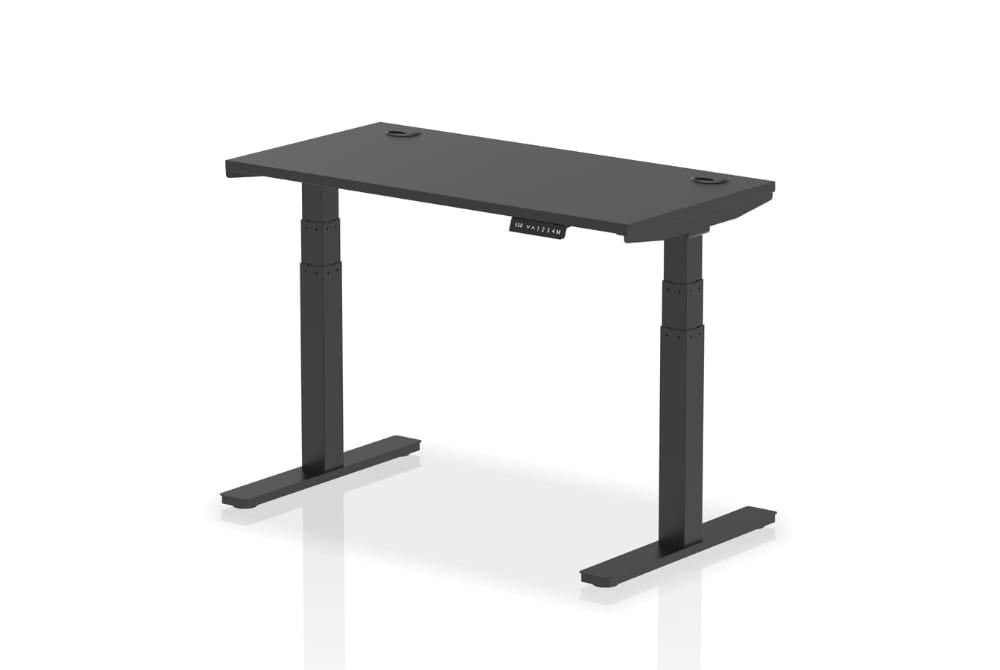 Air Height Adjustable Black Series Slimline Desk with Cable Ports