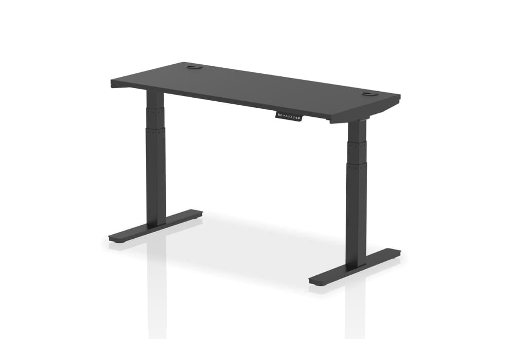 Air Height Adjustable Black Series Slimline Desk with Cable Ports