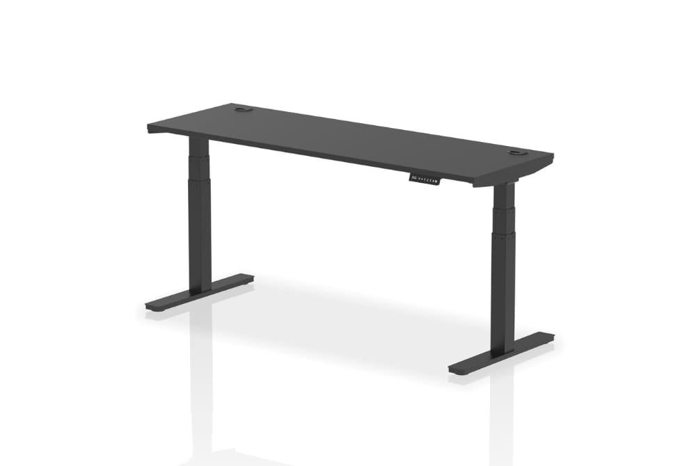 Air Height Adjustable Black Series Slimline Desk with Cable Ports