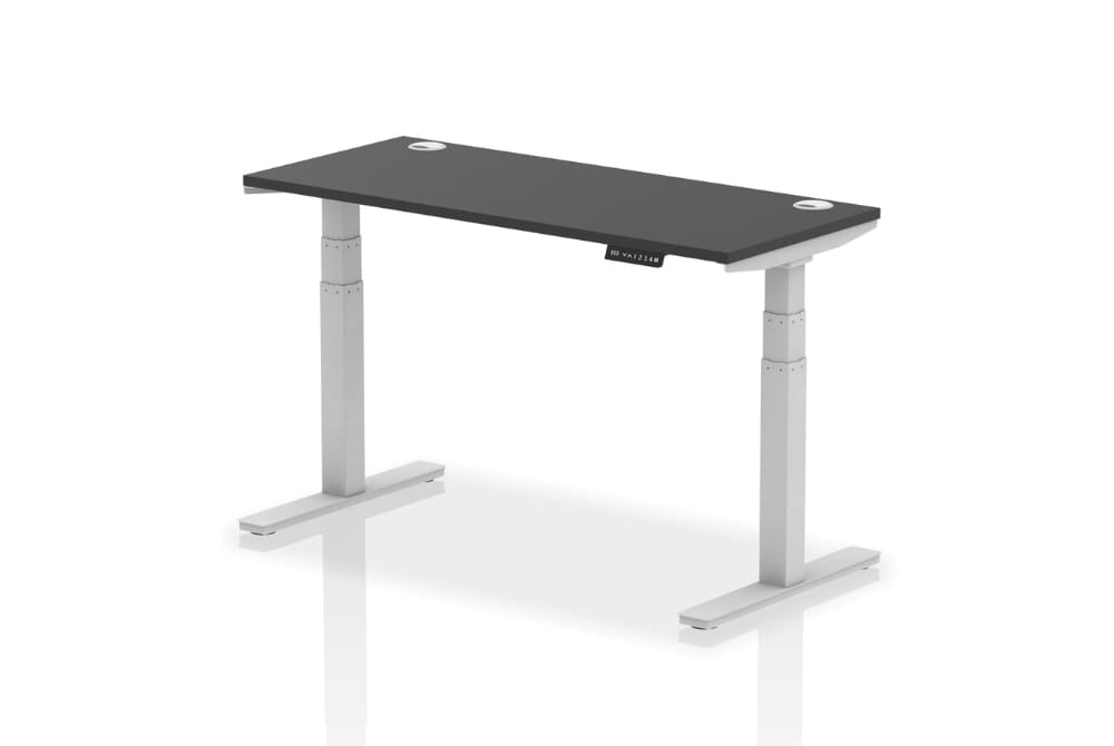 Air Height Adjustable Black Series Slimline Desk with Cable Ports