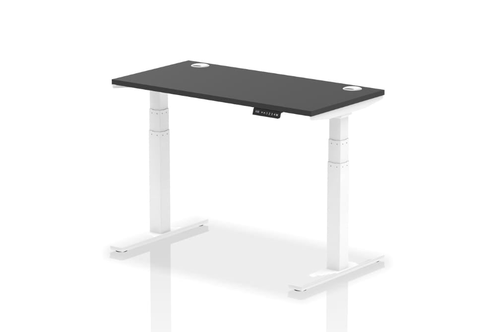 Air Height Adjustable Black Series Slimline Desk with Cable Ports