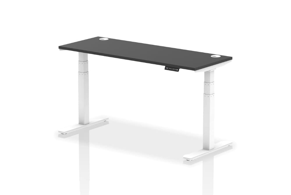 Air Height Adjustable Black Series Slimline Desk with Cable Ports