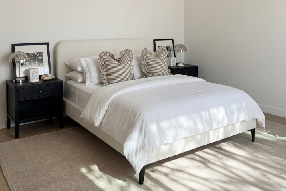 Albany Ivory Upholstered Bed