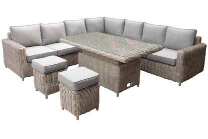 Amalfi Outdoor Large Corner Set With Riser Table + 2 Stools