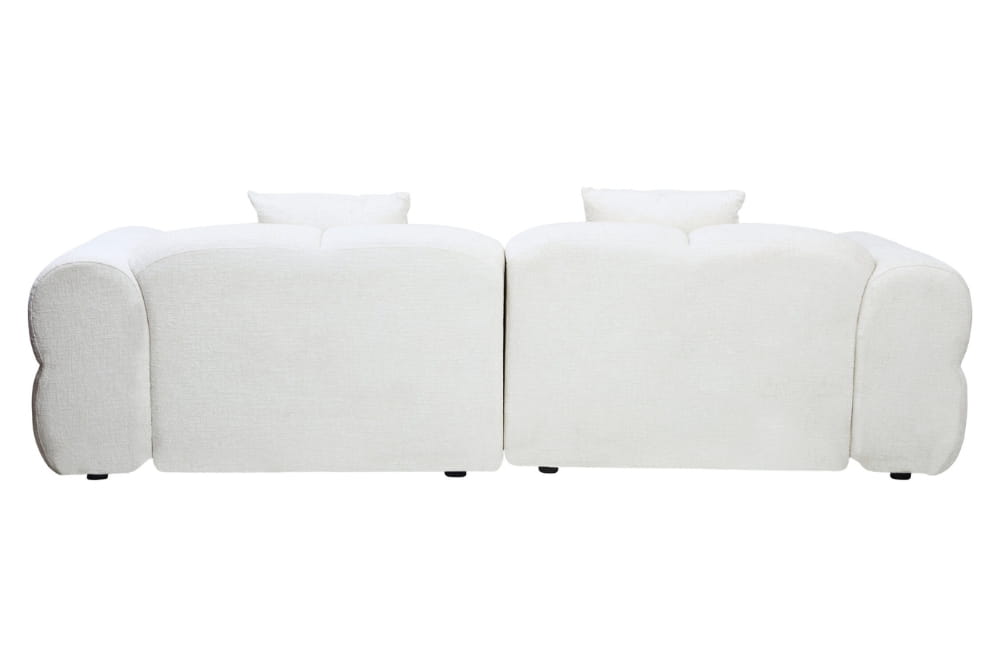 Anglet Cream Textured Fabric Large 3 Seater Sofa