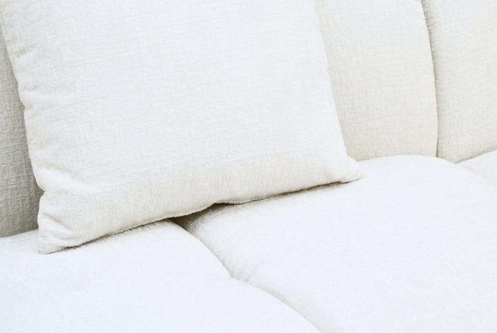 Anglet Cream Textured Fabric Large 3 Seater Sofa