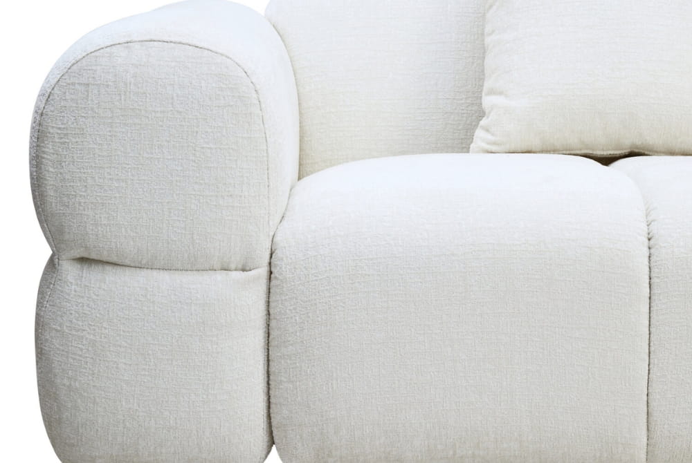 Anglet Cream Textured Fabric Large 3 Seater Sofa