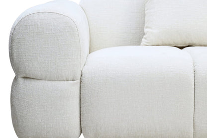 Anglet Cream Textured Fabric Large 3 Seater Sofa