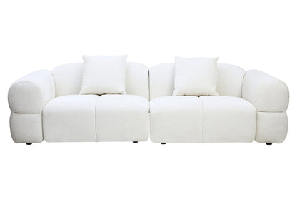 Anglet Cream Textured Fabric Large 3 Seater Sofa
