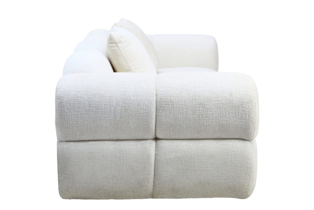 Anglet Cream Textured Fabric Large 3 Seater Sofa