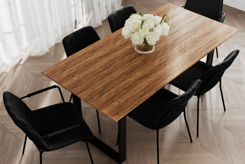 Antibes Russet & Black Dining Table