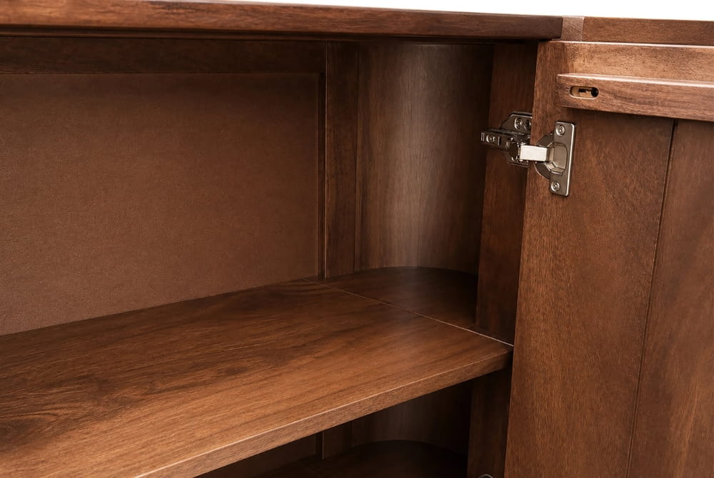 Ashbourne Travertine and Mango Wood 2 Door Curved Sideboard