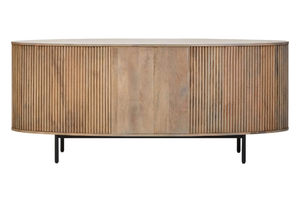 Aurelia Two Door Three Drawer Grey Mango Wood Sideboard