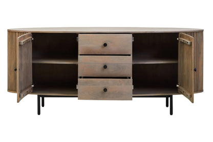 Aurelia Two Door Three Drawer Grey Mango Wood Sideboard