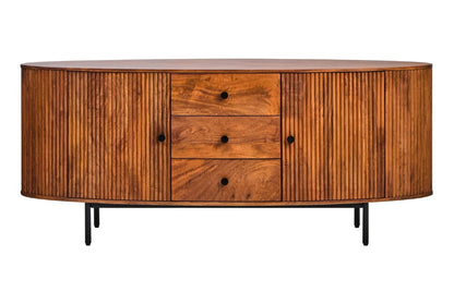 Aurelia Two Door Three Drawer Mango Wood Oval Sideboard