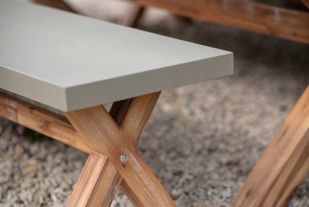 BURFORD TABLE & BENCH SET - ACACIA WOOD (LARGE)