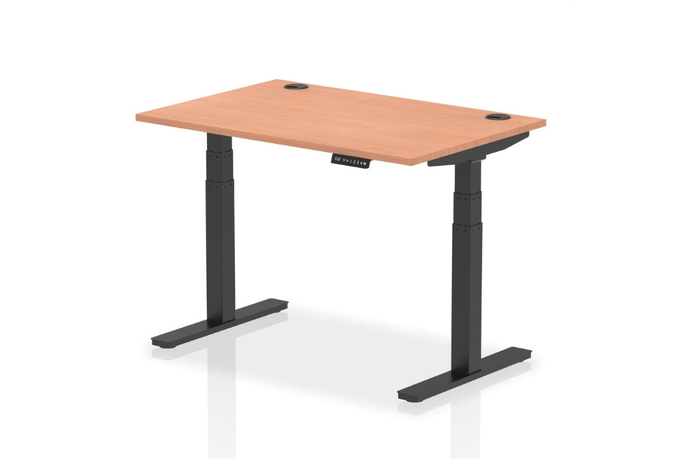 Air Height Adjustable Beech Desk With Cable Ports