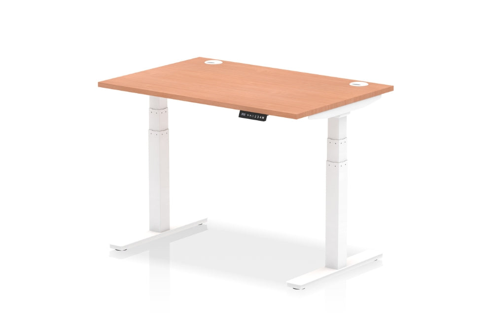 Air Height Adjustable Beech Desk With Cable Ports