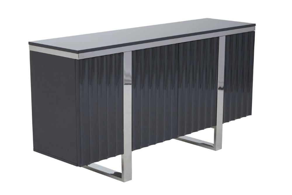Berkeley Four Door Grey Gloss Finish Sideboard