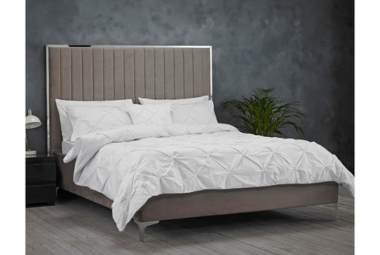 Berkeley Mink Grey Upholstered Double Bed