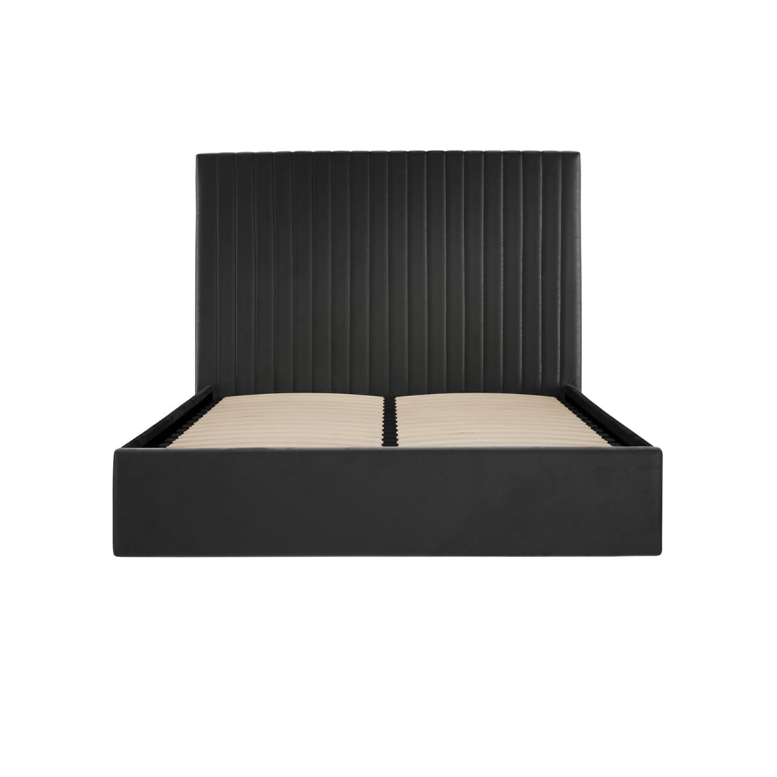 Berlin Black Tall Upholstered Ottoman Double Bed