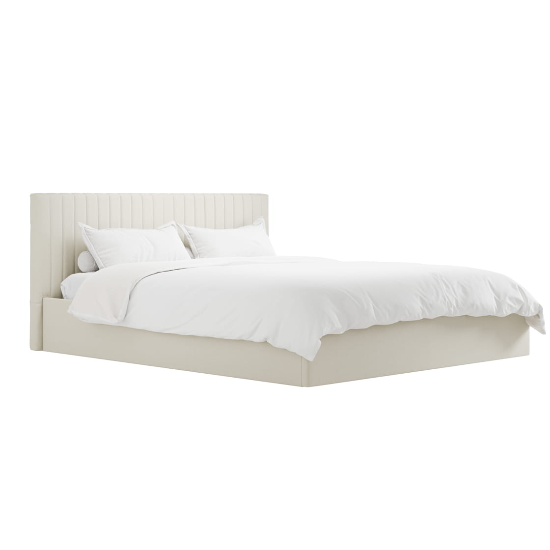 Berlin Milk Upholstered Ottoman Super King Bed