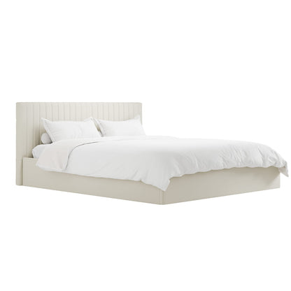 Berlin Milk Upholstered Ottoman Super King Bed