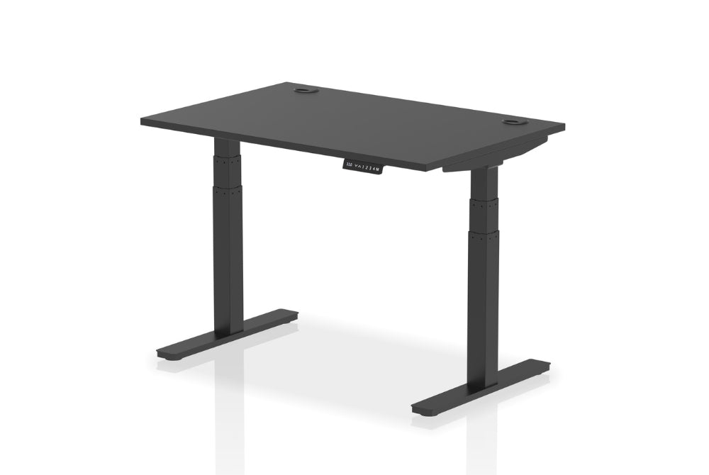 Air Height Adjustable Black Desk With Cable Ports