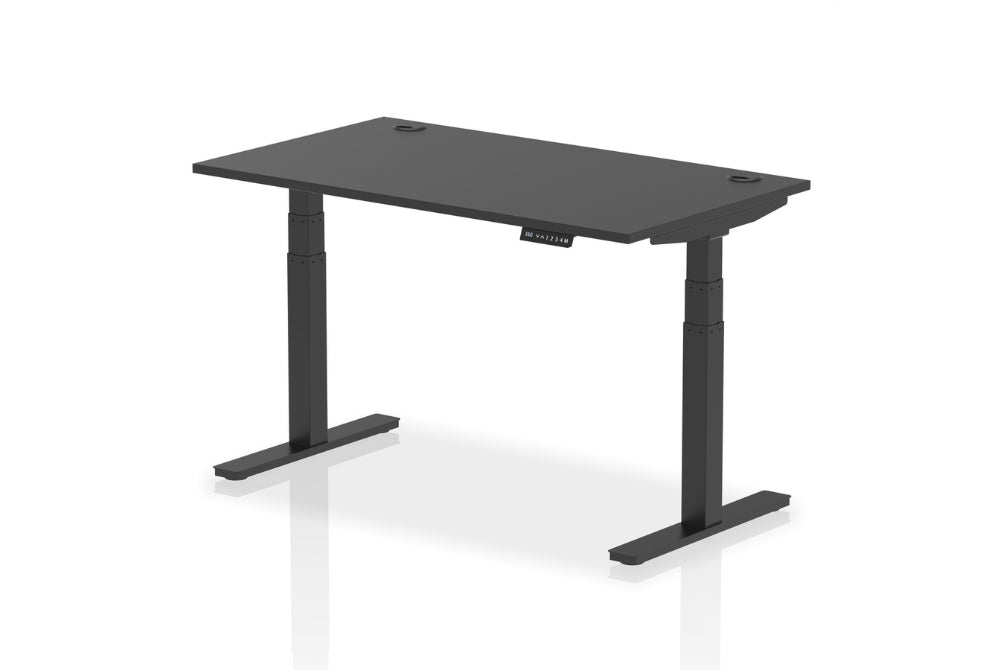 Air Height Adjustable Black Desk With Cable Ports