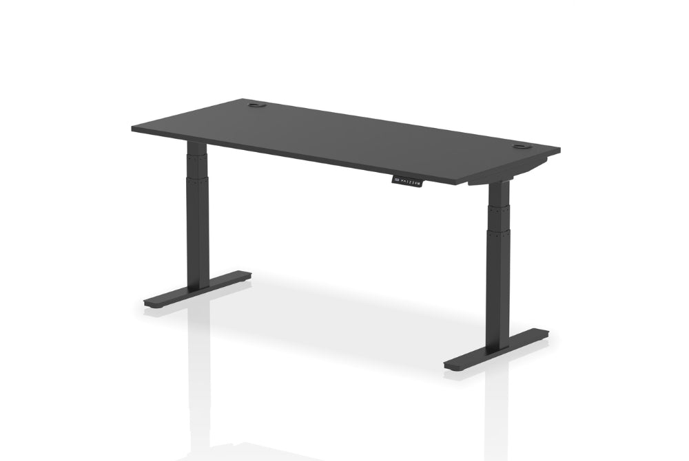 Air Height Adjustable Black Desk With Cable Ports