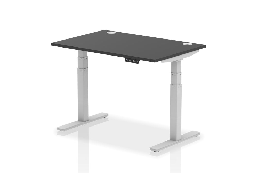 Air Height Adjustable Black Desk With Cable Ports
