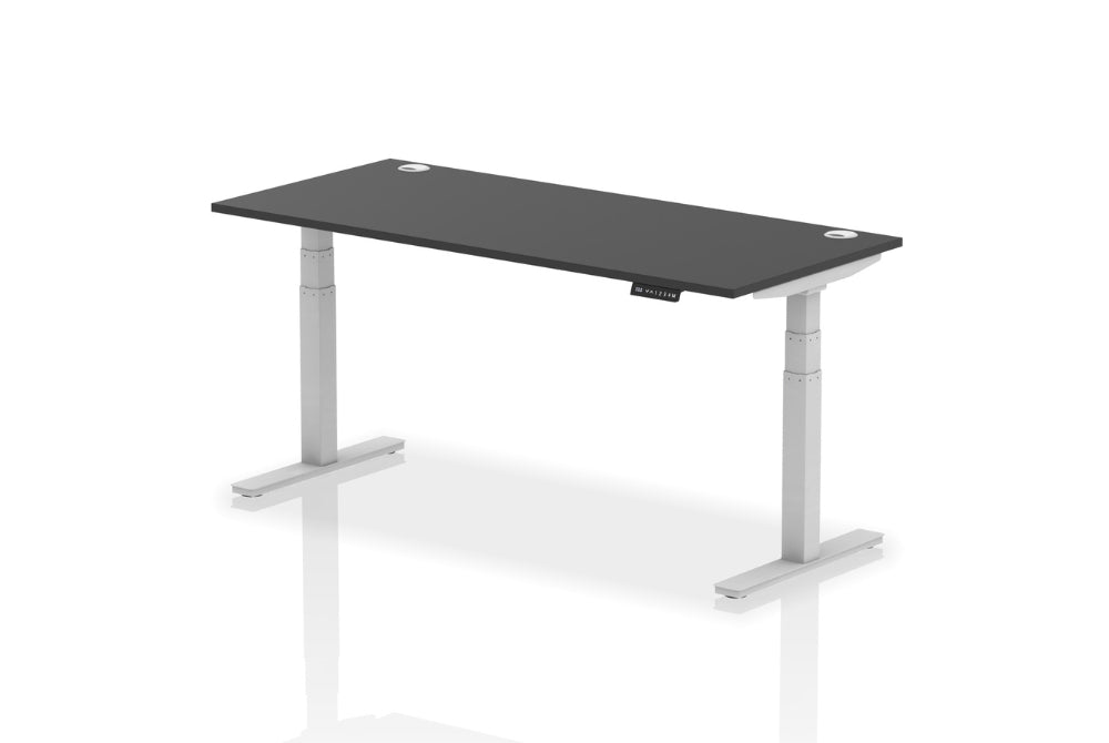 Air Height Adjustable Black Desk With Cable Ports