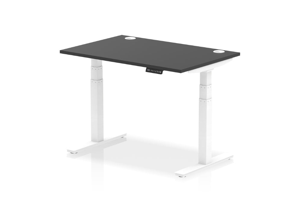 Air Height Adjustable Black Desk With Cable Ports