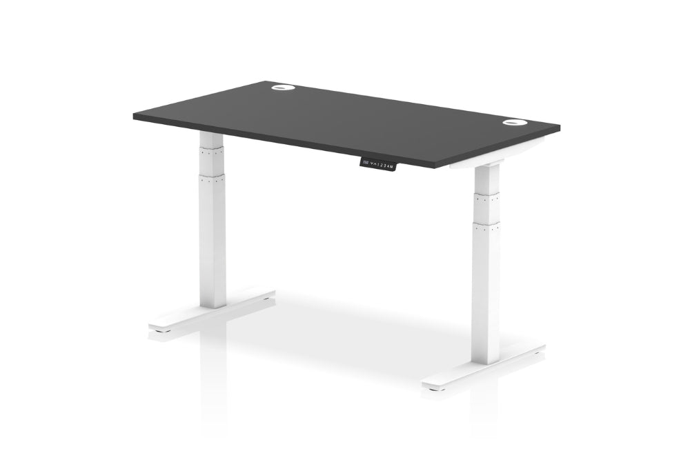 Air Height Adjustable Black Desk With Cable Ports