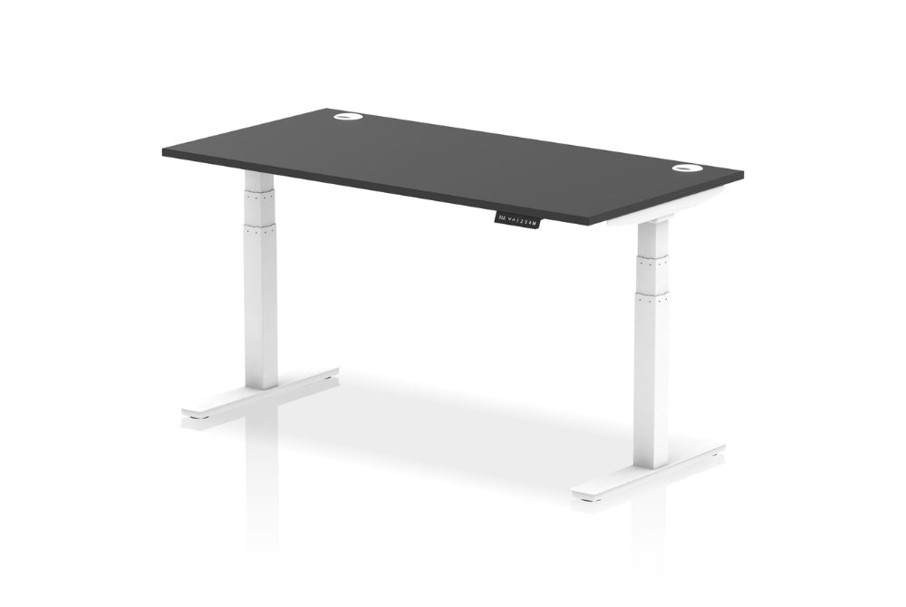 Air Height Adjustable Black Desk With Cable Ports