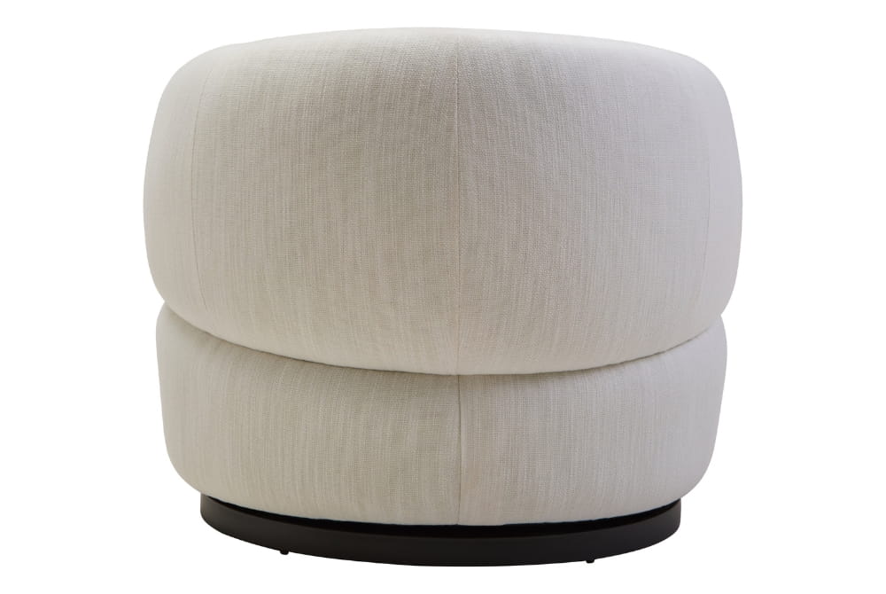 Bordo Cream Linen Effect Textured Curved Swivel Chair