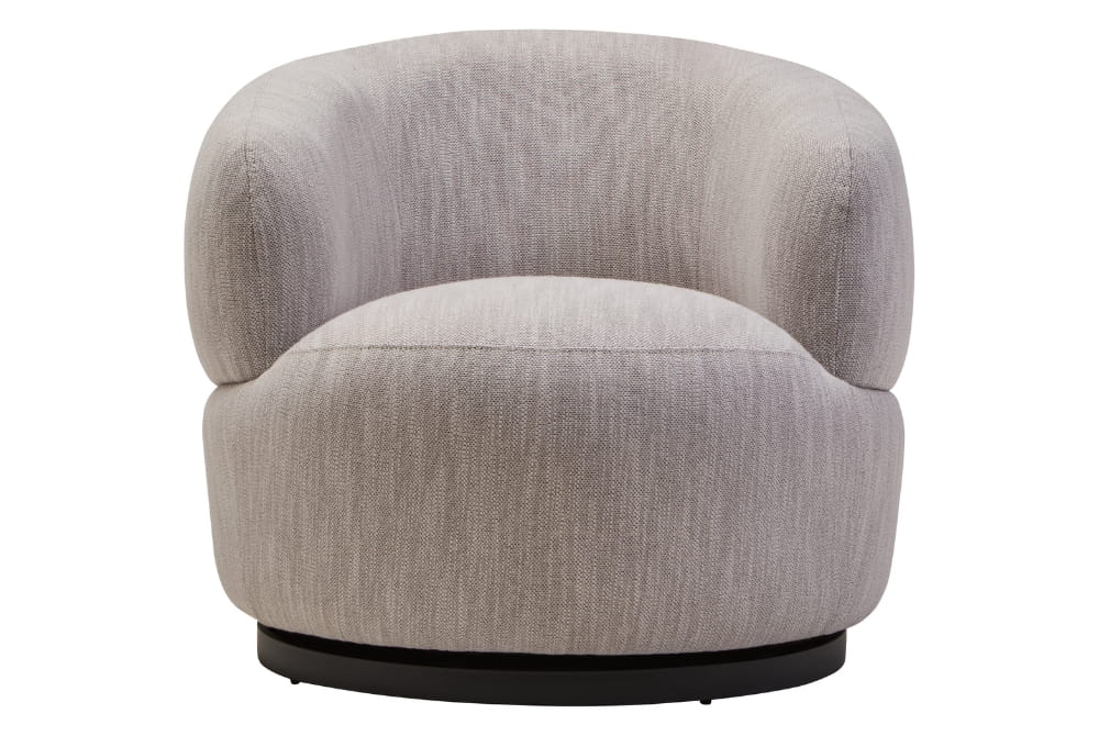 Bordo Textured Grey Curved Swivel Chair