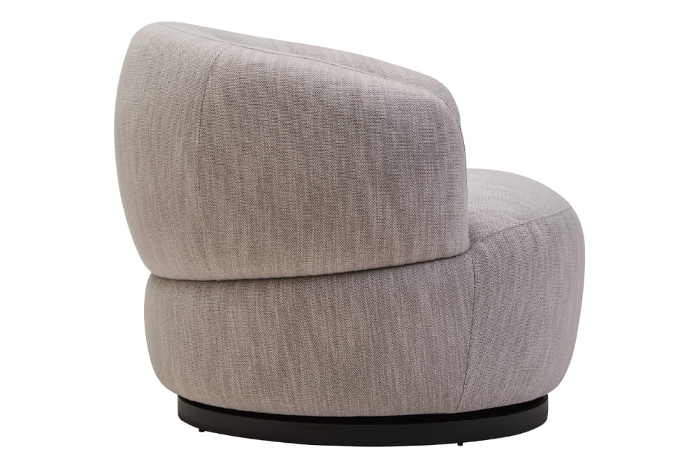 Bordo Textured Grey Curved Swivel Chair