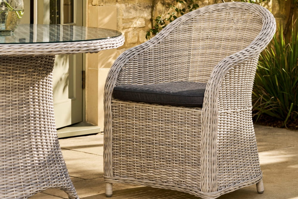 Brayford Round Dining Set - Rattan Light Grey (Small)