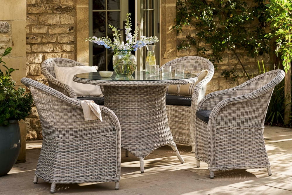 Brayford Round Dining Set - Rattan Light Grey (Small)